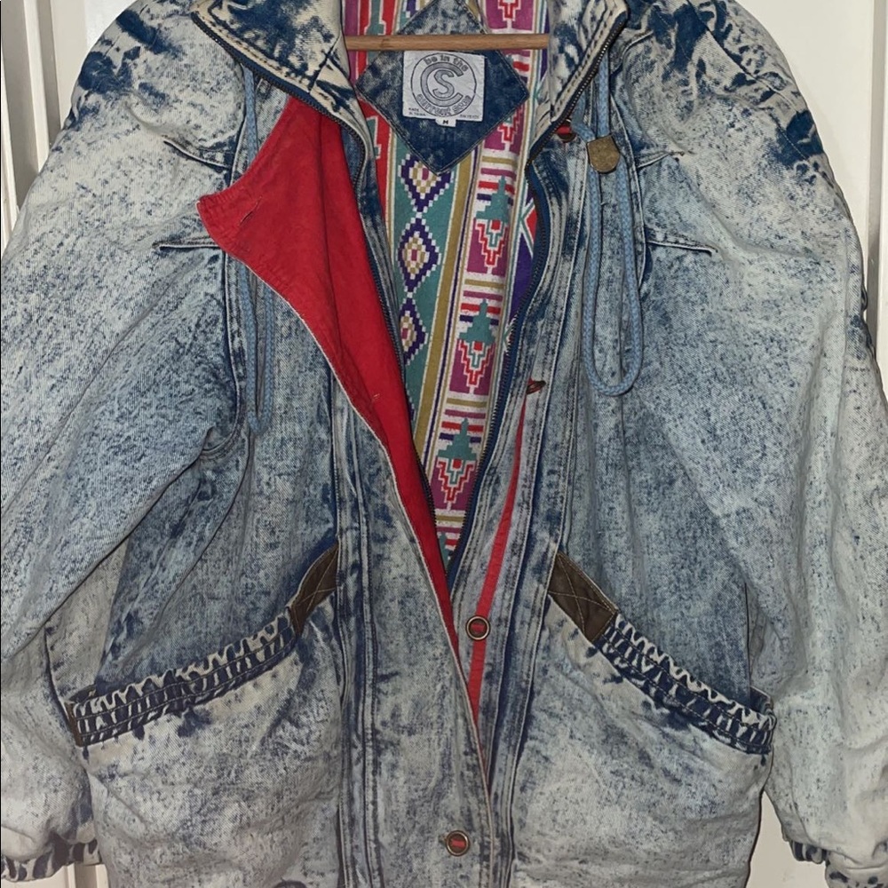 (VINTAGE) Acid Washed Vintage Denim Jacket (VINTAGE)